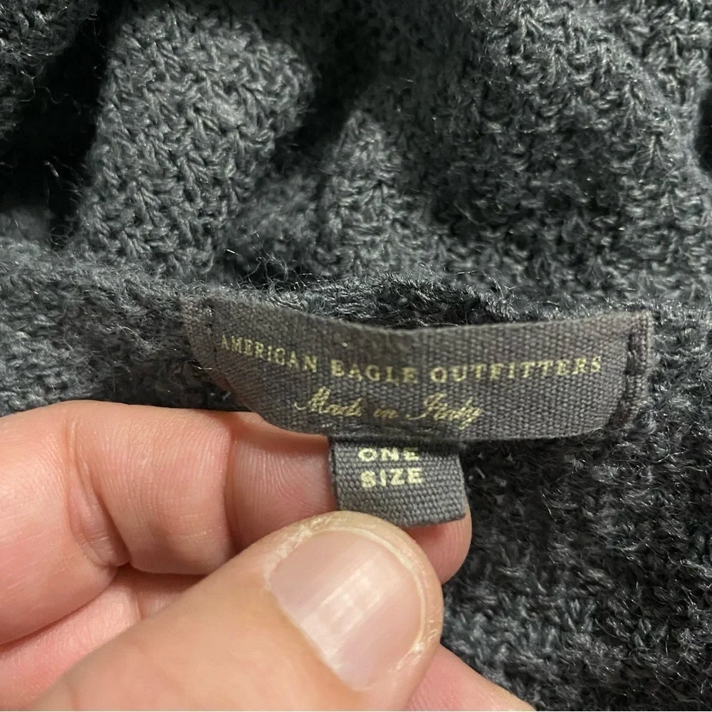 American Eagle Gray Knit Made In Italy Cardigan Sweater